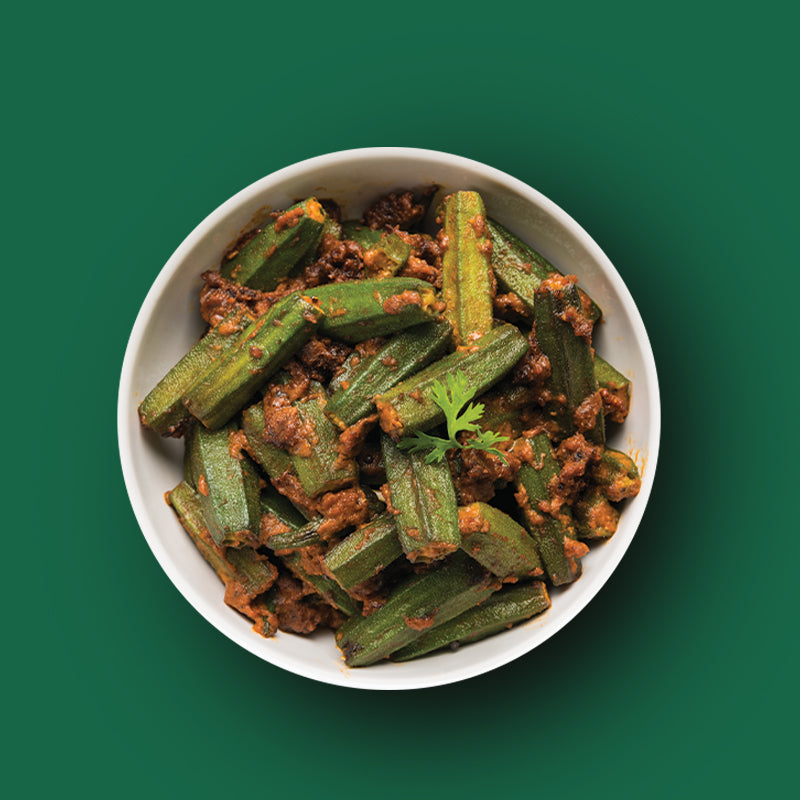 Poshaqq JAIN| Masala Bhindi Ready Mix | 100% Natural Masla Spice & Okra | Sabji Mealkit | Instant ready to cook Veg Bhaji | Ready to Eat or Cook | 25 grams Bhindi(Okra) and 60 grams Masala (Pack of 1) | After Cooking 300GMS | 2 servings