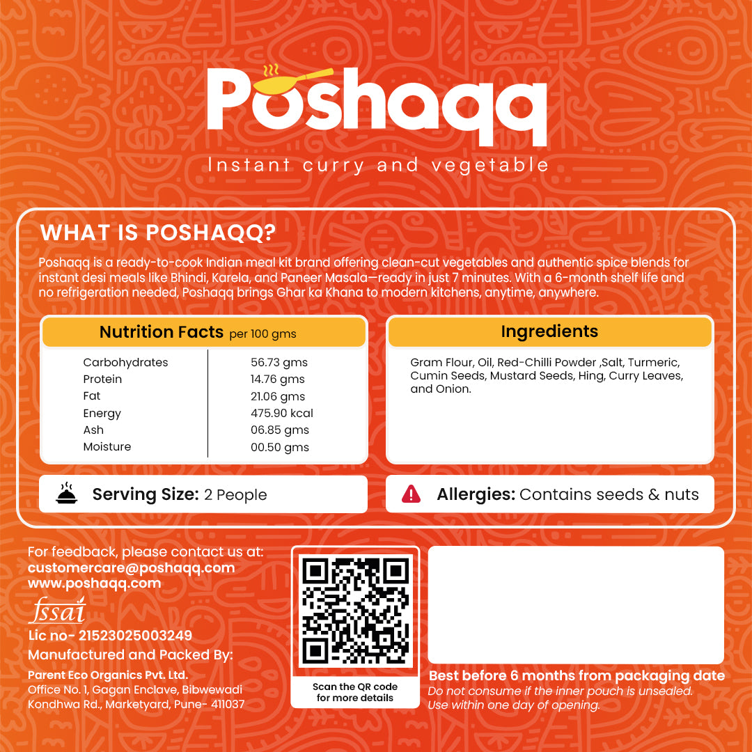 Traditional pithla mix by Poshaqq – easy cooking, mess-free, fast dinner