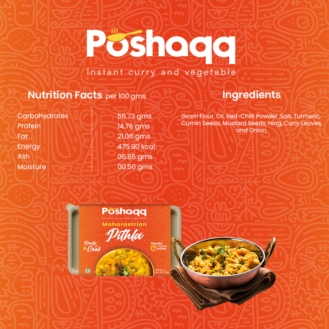 Traditional pithla mix by Poshaqq – easy cooking, mess-free, fast dinner,best taste, authentic maharashtrian taste