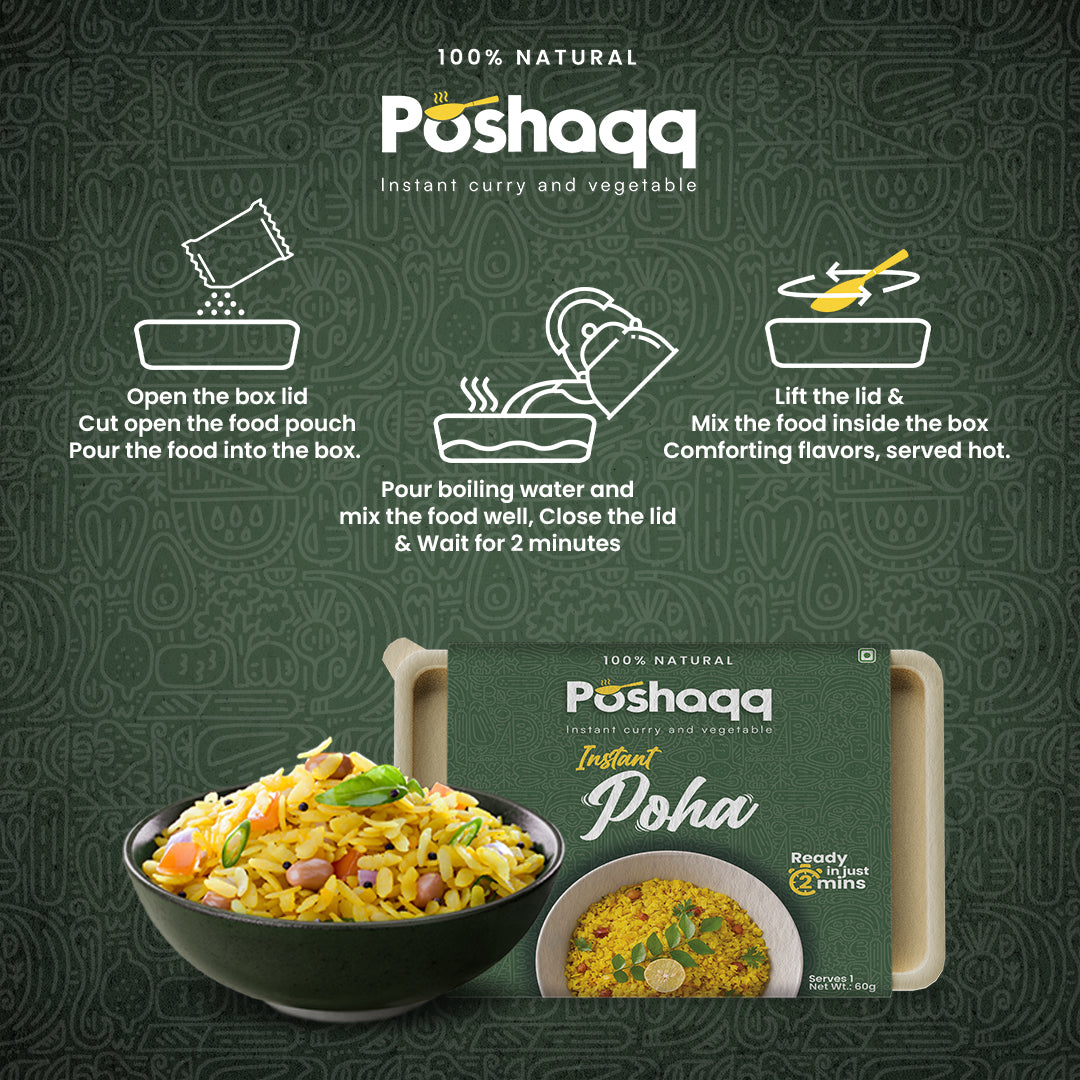 Instant kanda poha by Poshaqq – no prep, no waste, fast breakfast