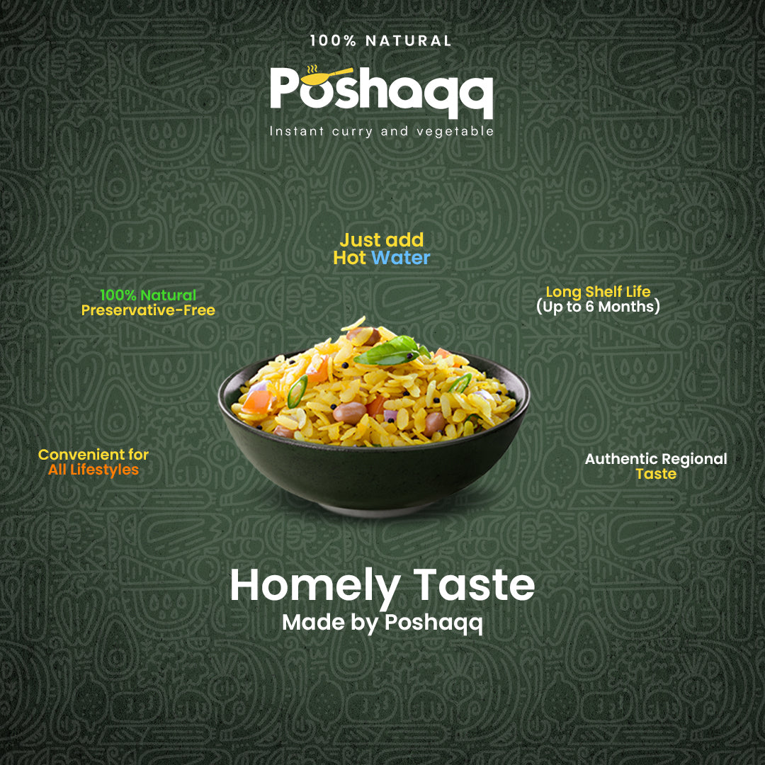 Instant kanda poha by Poshaqq – no prep, no waste, fast breakfast