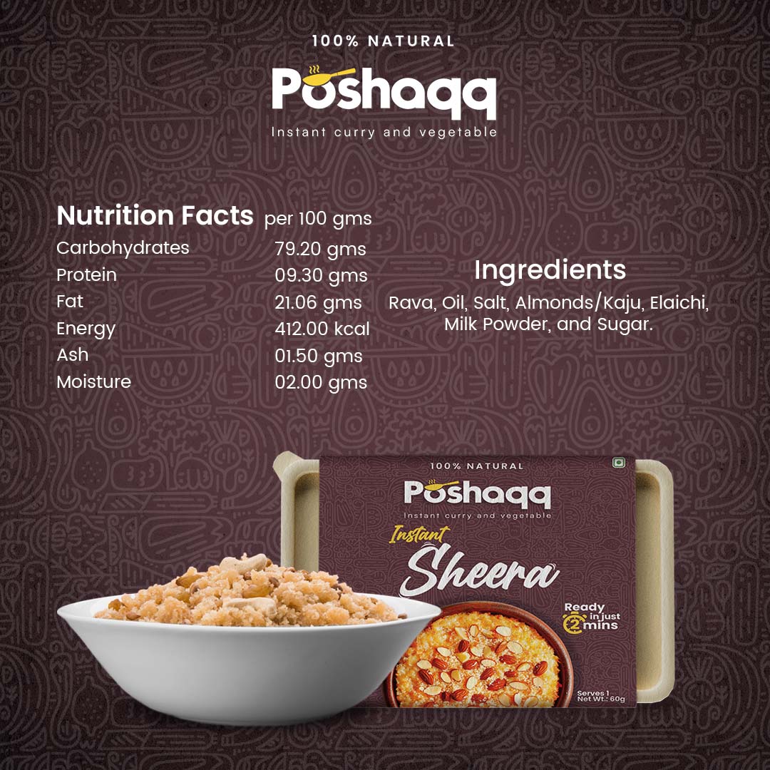Ready in 3 mins sheera mix by Poshaqq – hassle-free Indian sweet, zero kitchen waste

