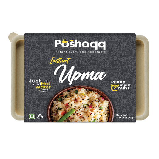Poshaqq ready upma – minimal prep, ready in 3 minutes, no kitchen mess
