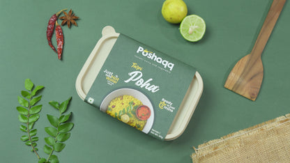 Poshaqq Tarri Poha Meal Kit | Nagpur Special Spicy Breakfast | Ready-to-Cook | With Masala Tarri | 6-Month Shelf Life | No Refrigeration